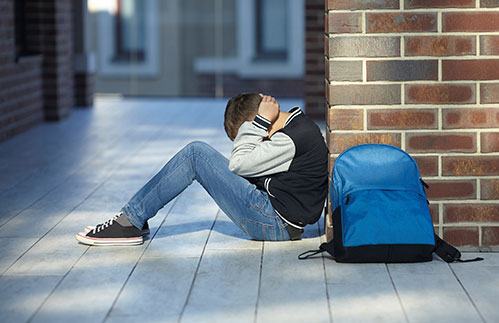 student sad and afraid