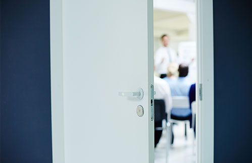 School classroom door